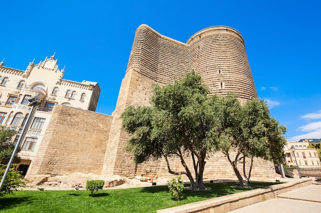 The Maiden Tower or Giz Galasi in the Old City in Baku, Azerbaijan. Maiden Tower was built in the 12-th century, as part of the walled city.