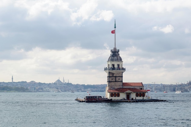 Maiden tower on an island in the Bosphorus Strait Istanbul