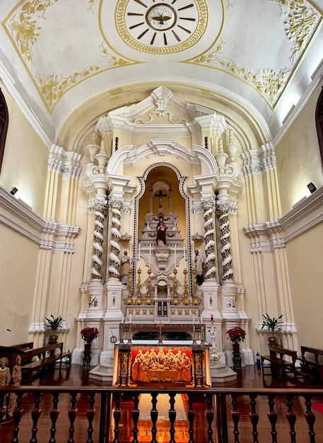 Main Altar in the interior of St Josephs Seminary Church buiilt by Portuguese in early Macau