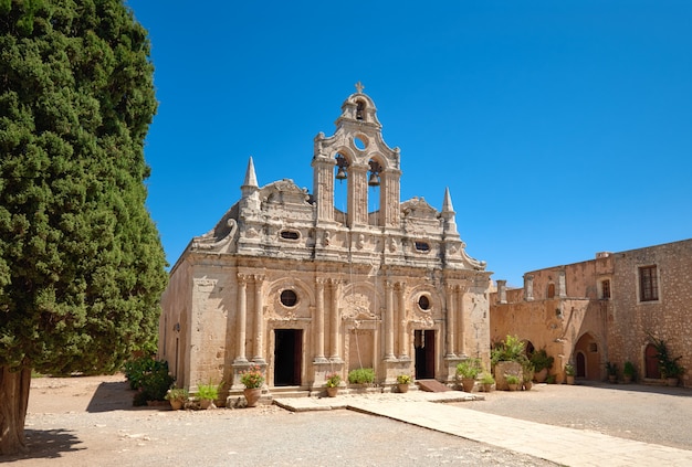 The main church of Arkadi Monastery in Rethymno, Crete, Greece