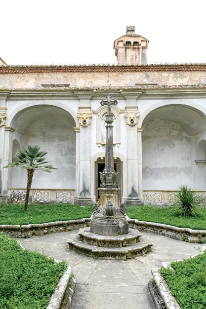 Main cloister of Certosa of The Certosa di Padula a monastery in the province of Salerno in Campania Italy