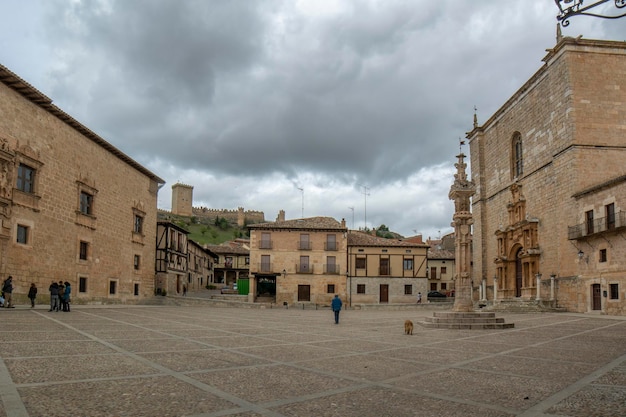 Main Square of Penaranda de Duero in province of Burgos Spain