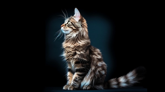 Maine Coon Full Body Photo Illustration