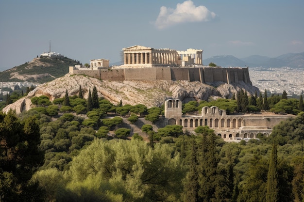 Majestic Acropolis of Athens remnant of the glorious past generative IA