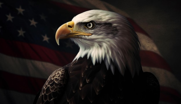 Majestic bald eagle of American freedom generated by AI