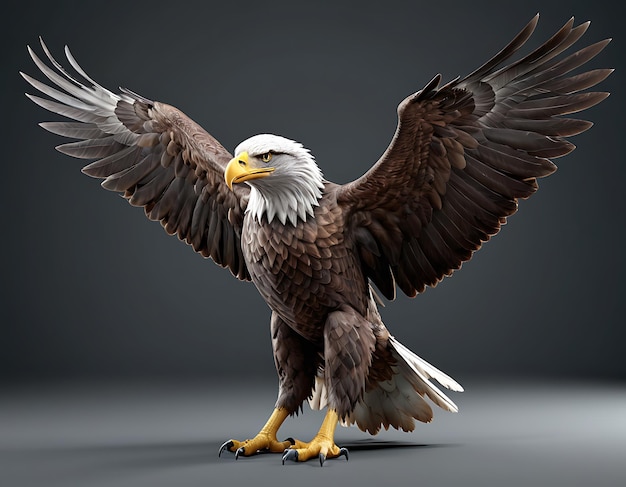 Majestic Bald Eagle with Spread Wings