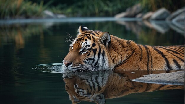 Photo the majestic bengal tiger ai generated digital art