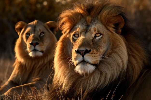 Majestic big cats in the wild stare