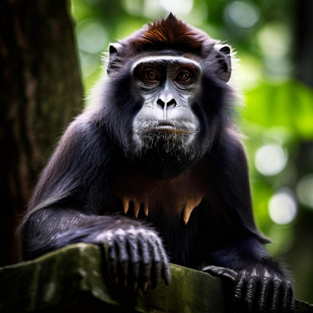 Majestic Black Monkey Statue in Penangs Historic Georgetown