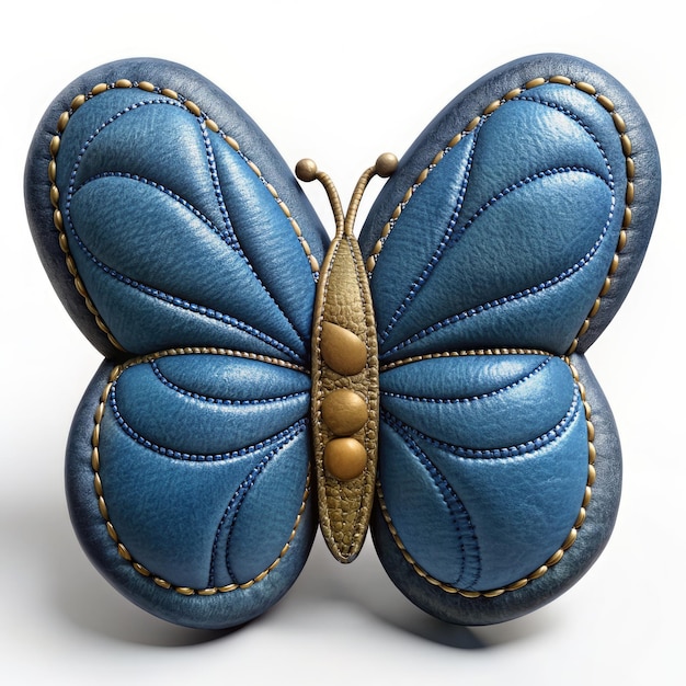 Majestic Blue Butterfly Alights on Ivory Canvas Generative AI