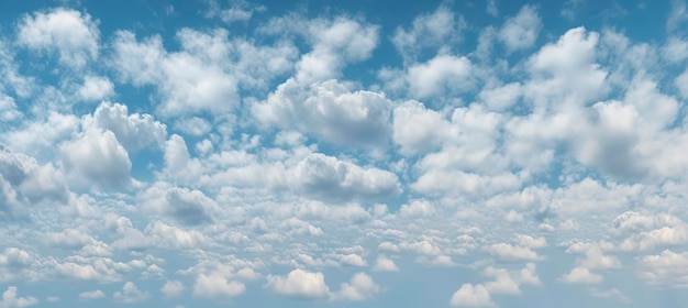 Majestic blue sky with fluffy white clouds captured in stunning photography