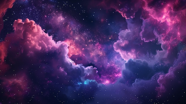 Majestic Celestial Tapestry of Nebula and Galaxy Clouds