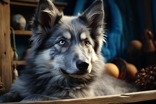 Majestic closeup portrait of a beautiful purebred dog with intelligent and captivating eyes