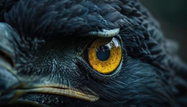 Photo majestic closeup of a raptors eye captured in natural habitat during twilight