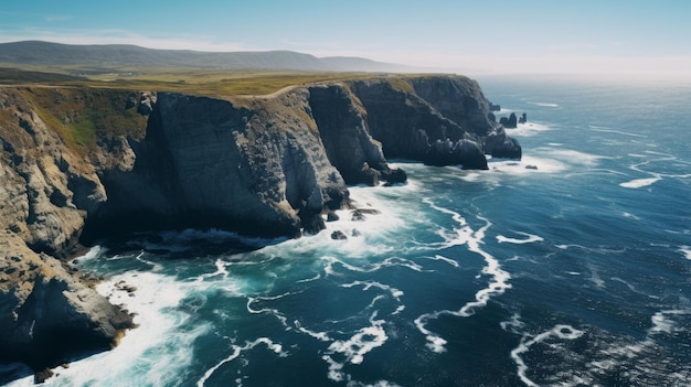 Photo a majestic coastal landscape cliffs and turquoise waters