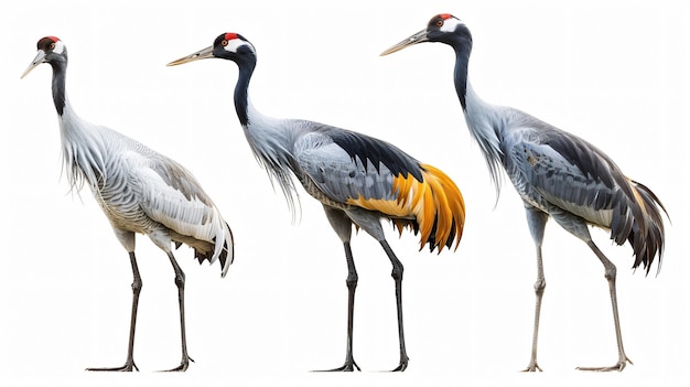 Photo majestic common crane birds isolated on white background