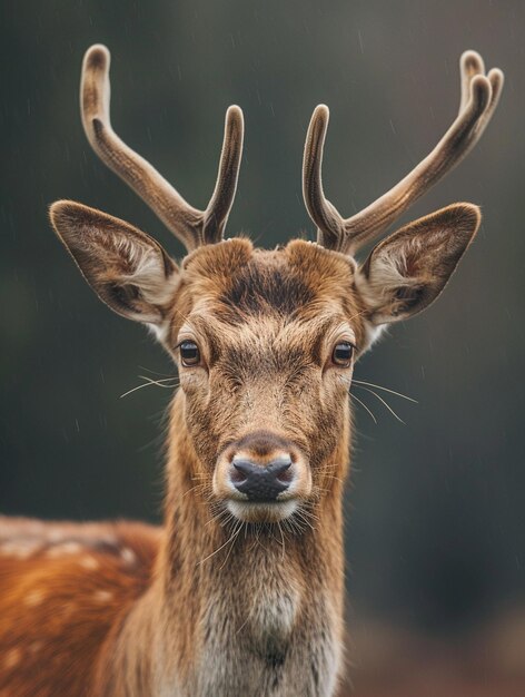 Majestic Deer with Antlers in Natural Habitat