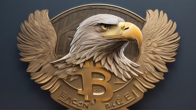 A Majestic Eagle Emblem for Bitcoin Style Cryptocurrency