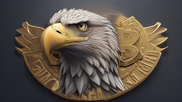 A Majestic Eagle Emblem for Bitcoin Style Cryptocurrency