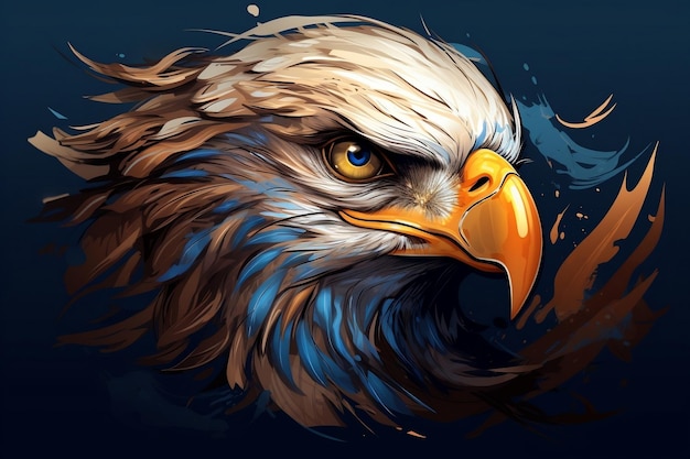 Majestic Eagle Illustrator Artwork with Striking Head Design Generative AI