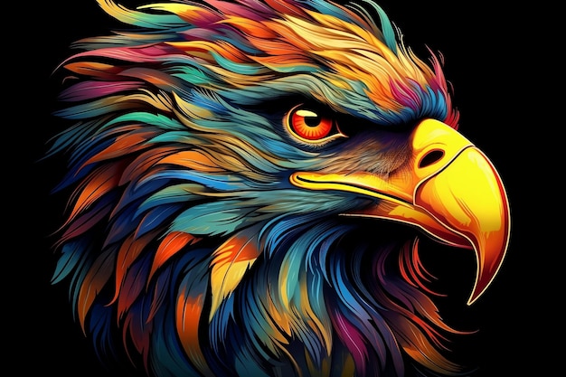 Majestic Eagle Illustrator Artwork with Striking Head Design Generative AI