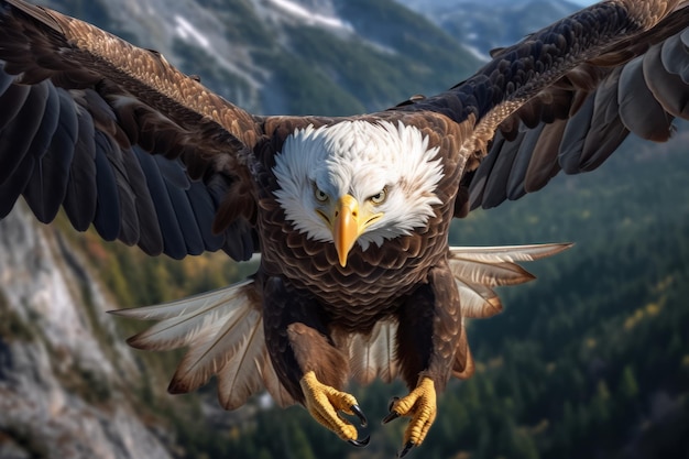 Majestic Eagle Soaring in Flight Generative AI