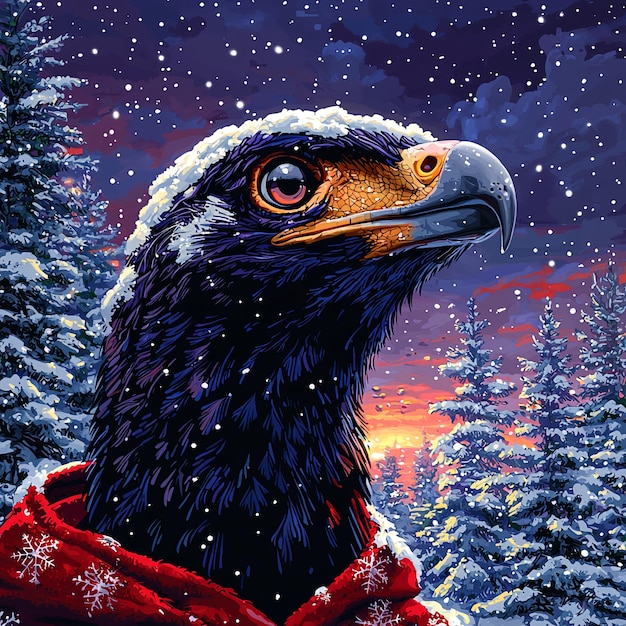 Majestic Eagle in a Winter Wonderland