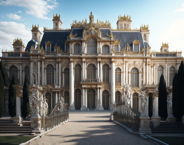 Majestic Facade Realistic Palace of Versailles