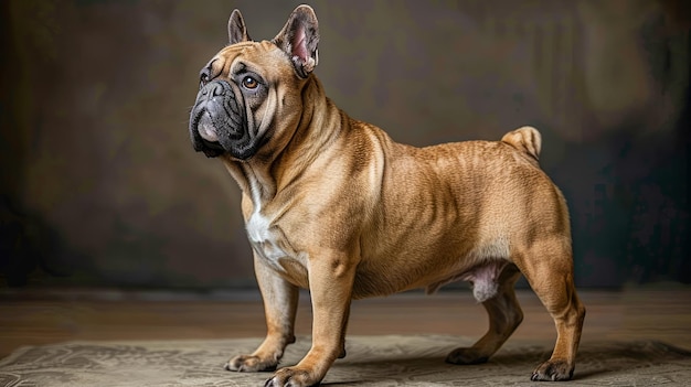 Majestic French Bulldog Posing Elegantly on a Vintage Background Perfect Purebred Canine Profile