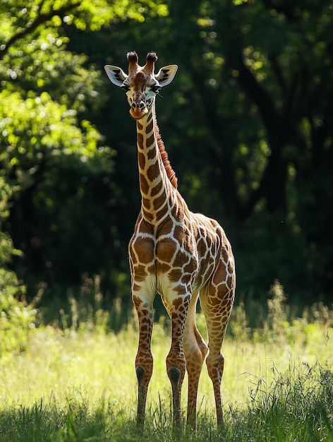 Majestic Giraffe in Natural Habitat Wildlife Photography