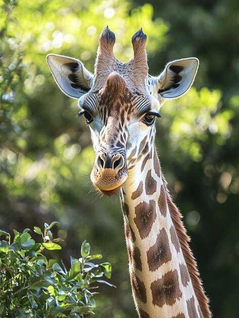 Majestic Giraffe Portrait in Natural Habitat Wildlife Photography