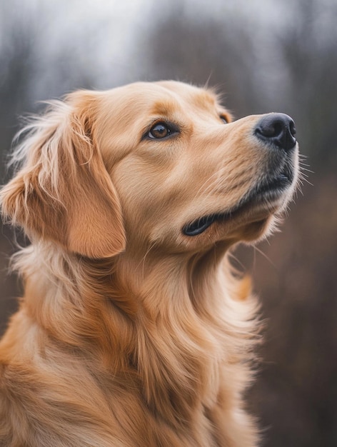 Photo majestic golden retriever portrait in nature