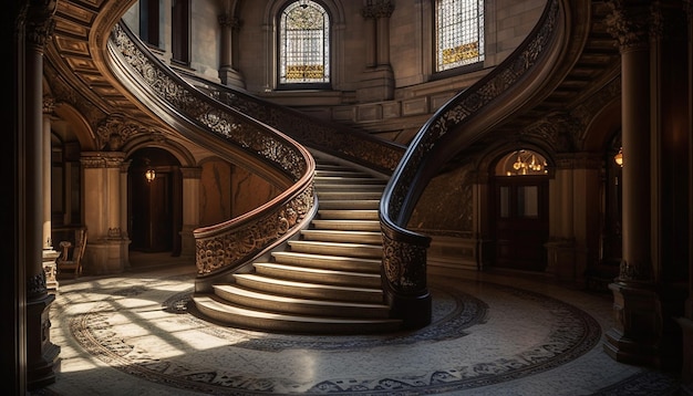 Majestic Gothic altar illuminated by vanishing point generated by AI