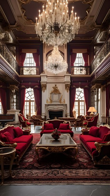 The Majestic Grandeur of a Luxurious Victorian Living Room A Palatial Abode