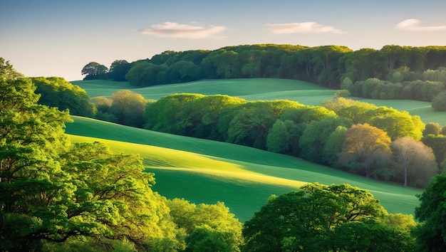 Photo majestic green landscape with scenic views