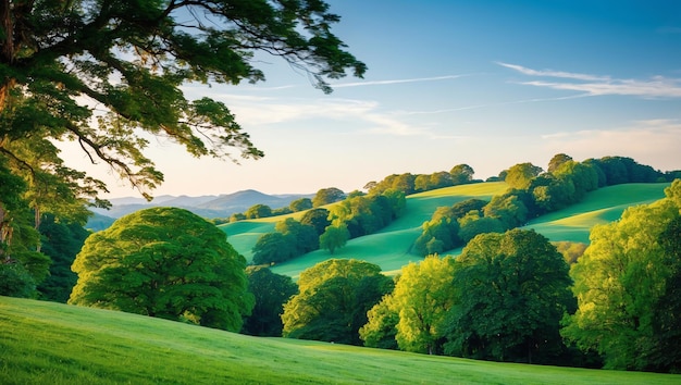 Photo majestic green landscape with scenic views