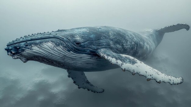 A majestic humpback whale breaching through the ocean surface surrounded by splashing water and underwater light reflections