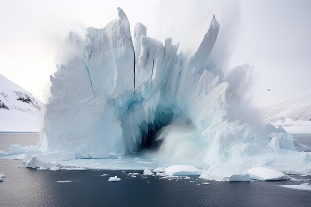 A Majestic Iceberg Drifting on the Serene Waters of the Ocean