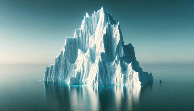 Majestic iceberg in ocean realistic style sunlightilluminated background concept of natures beauty Generative AI