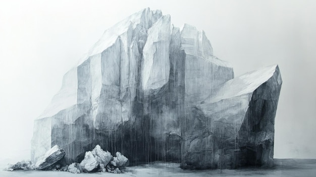 Photo majestic iceberg pencil drawing