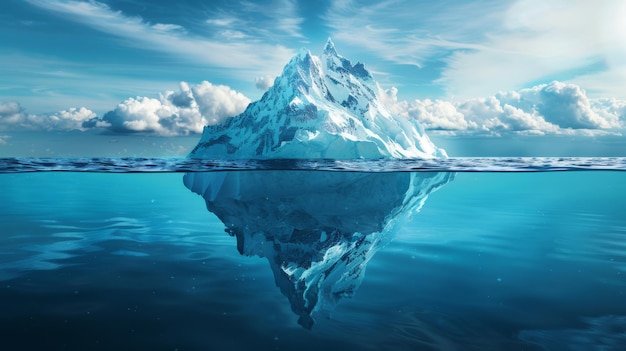 Majestic Iceberg Reflection in Pristine Ocean Waters