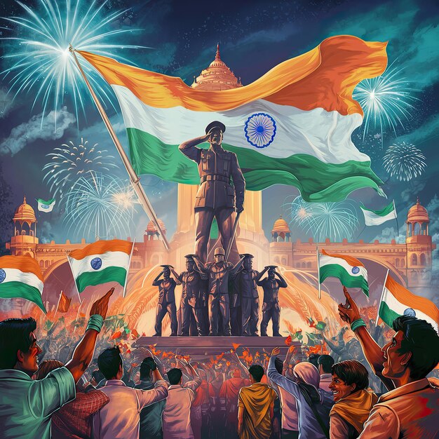 Photo majestic independence day celebration in india 78th independence day