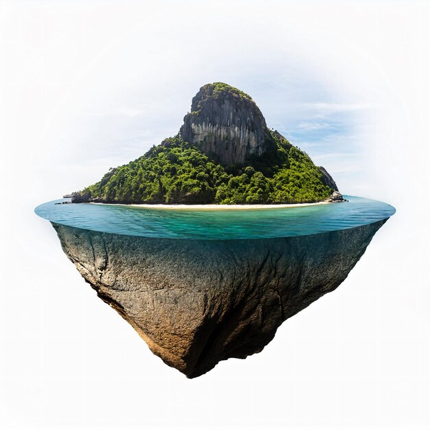 Photo majestic island and sea floor cutout