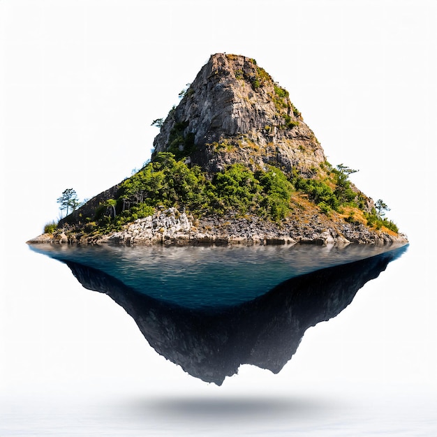 Photo majestic island and sea floor cutout