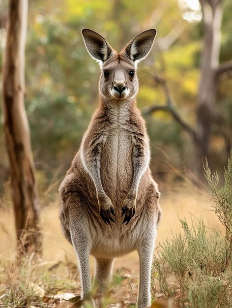 Photo majestic kangaroo in natural habitat wildlife photography