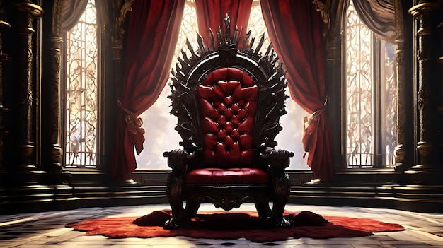 Photo majestic king throne chair on the luxurious roomai generative