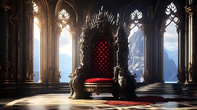 Photo majestic king throne chair on the luxurious roomai generative