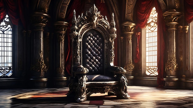 majestic king throne chair on the luxurious roomAI Generative