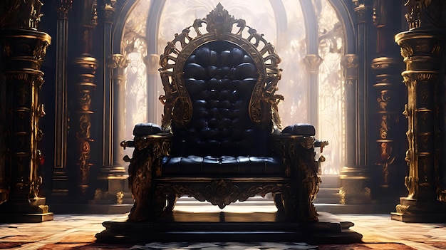 majestic king throne chair on the luxurious roomAI Generative