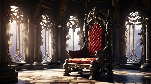 Photo majestic king throne chair on the luxurious roomai generative